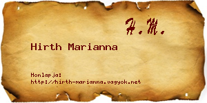 Hirth Marianna névjegykártya